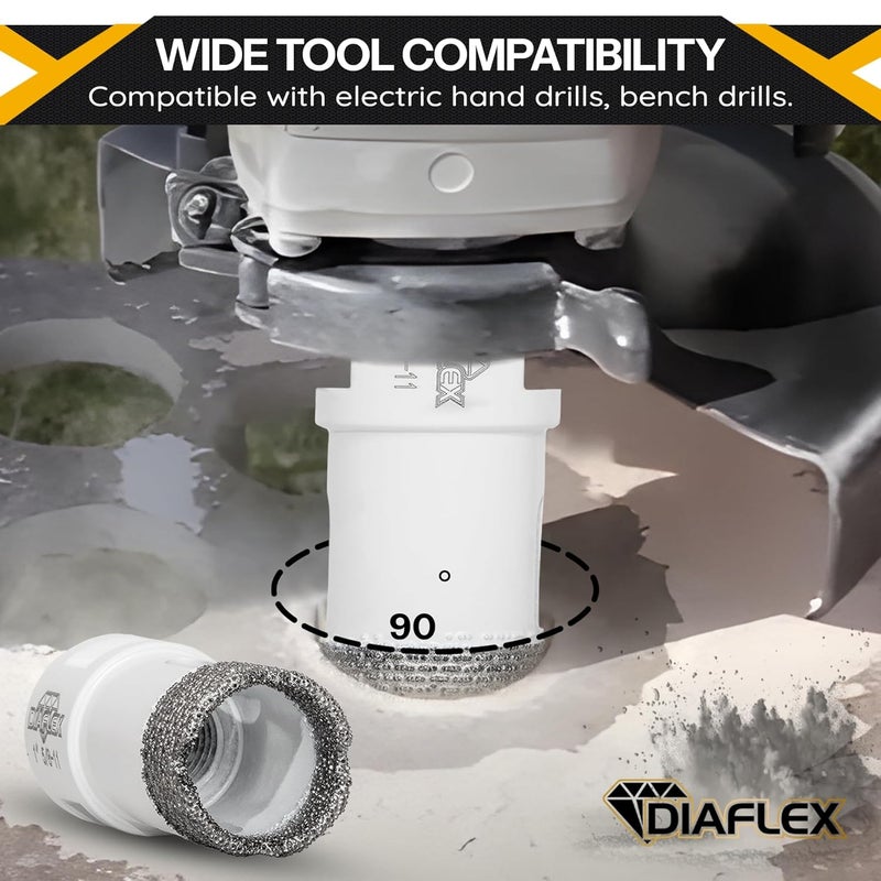 DIAFLEX Premium Brazed Core Bit – 1" Diamond Hole Saw for Porcelain, Ceramic, Stone, Dekton – 5/8"-11 Thread – Fast Clean Cuts – Vacuum Brazed – Wet or Dry Use - Image 5